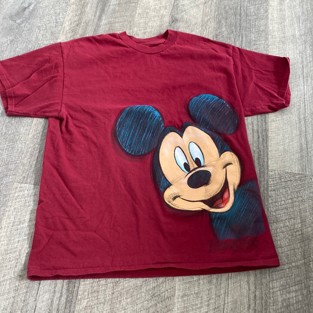 Kids Mickey Disneyland official maroon shirt Mickey top Mickey